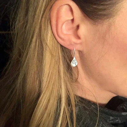 Pendientes vintage de flores de plata 