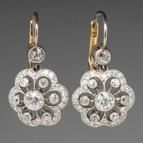 Pendientes vintage de mandala de cristal