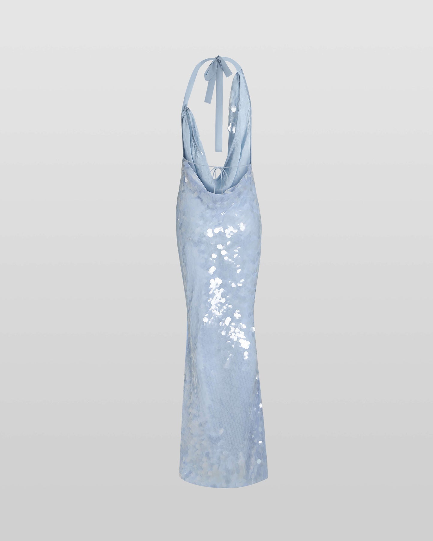 Naline™ | Vestido largo con cuello halter y lentejuelas 