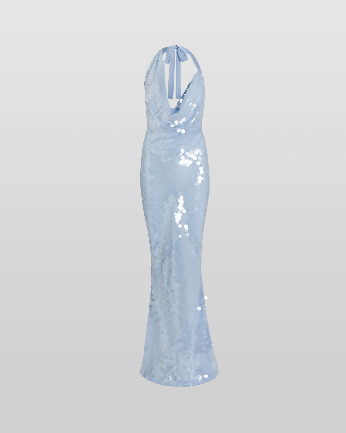 Naline™ | Vestido largo con cuello halter y lentejuelas 
