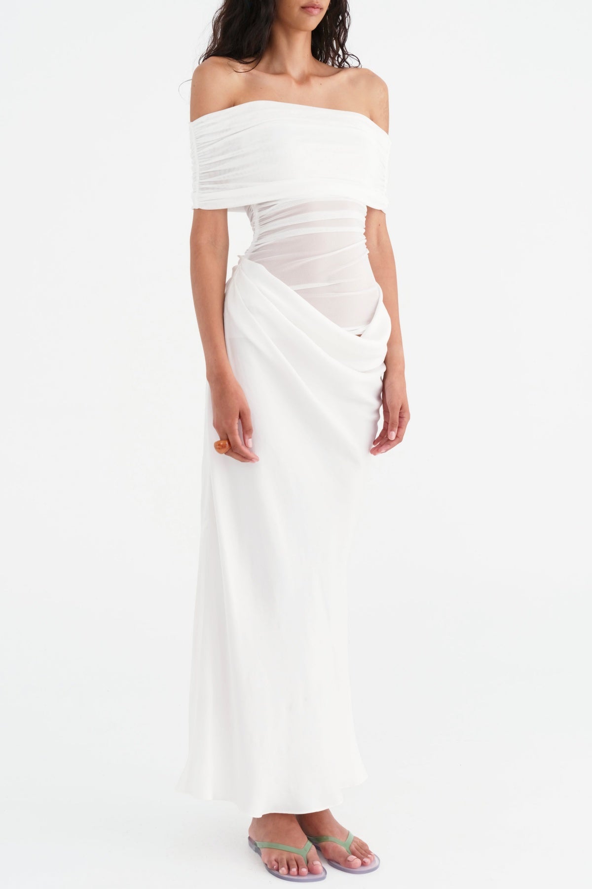 Lydia™ | Maxivestido con espalda drapeada 