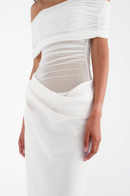 Lydia™ | Maxivestido con espalda drapeada 