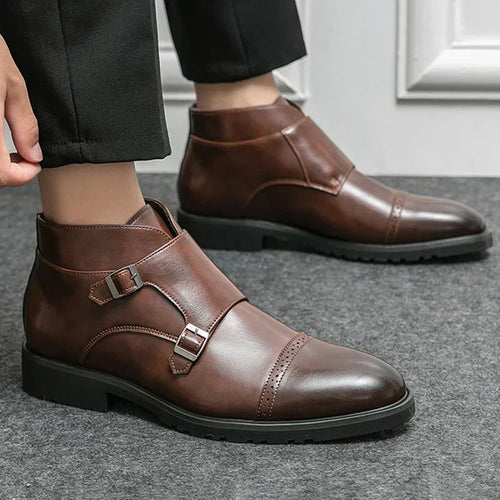 Darell | Botas de cuero con doble hebilla