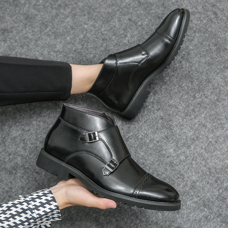 Darell | Botas de cuero con doble hebilla