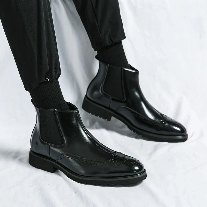 Adriel | Botas Chelsea de piel auténtica