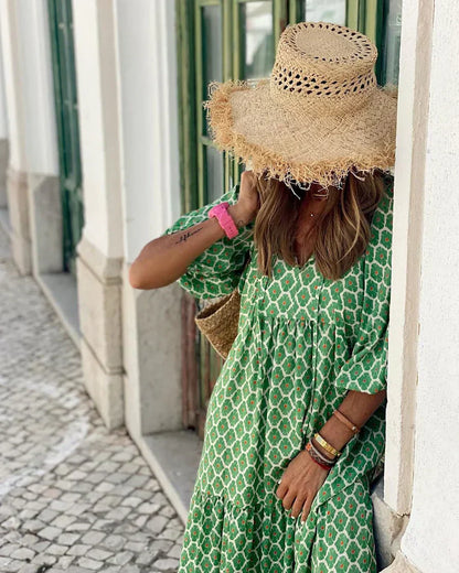 Vestido largo bohemio con flores