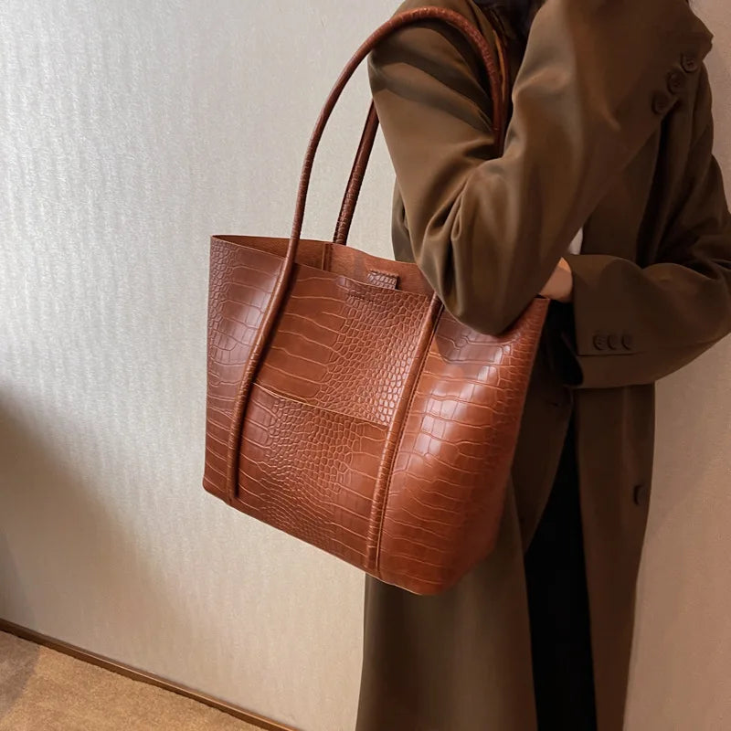 Betina™ - Bolso de hombro de piel de cocodrilo