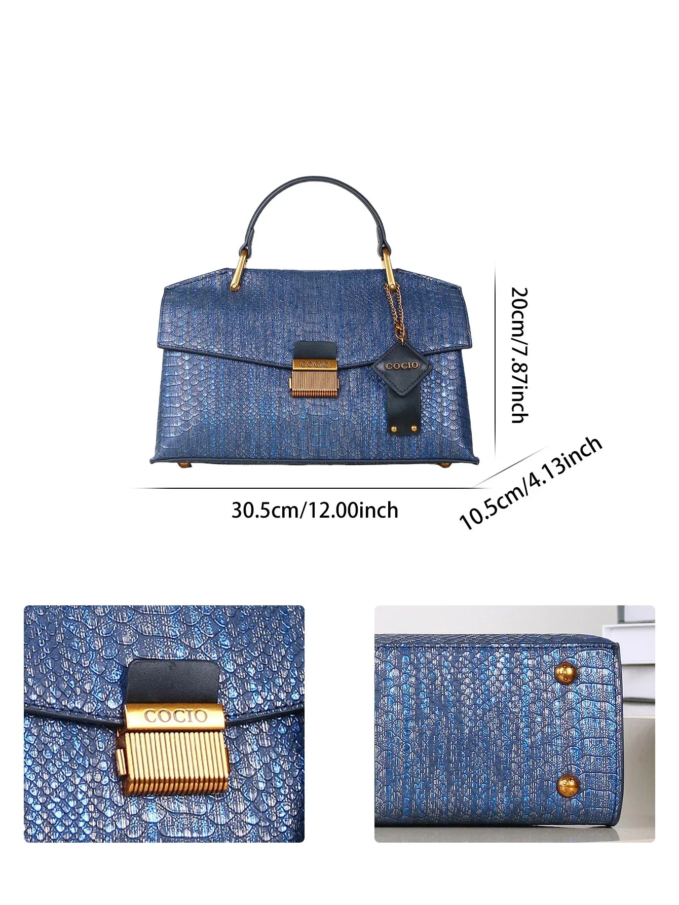 Bolso Celeste Python 