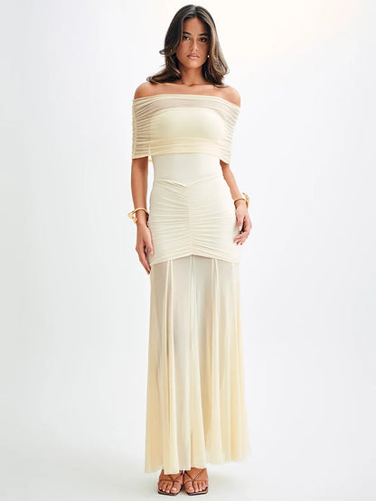 Celeste™ | Vestido largo con drapeado exuberante 