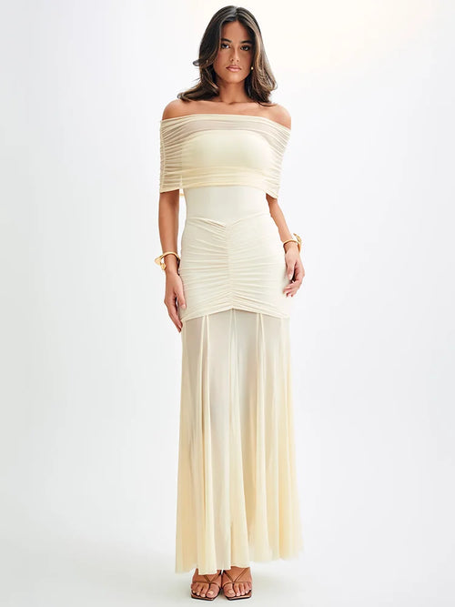 Celeste™ | Vestido largo con drapeado exuberante 