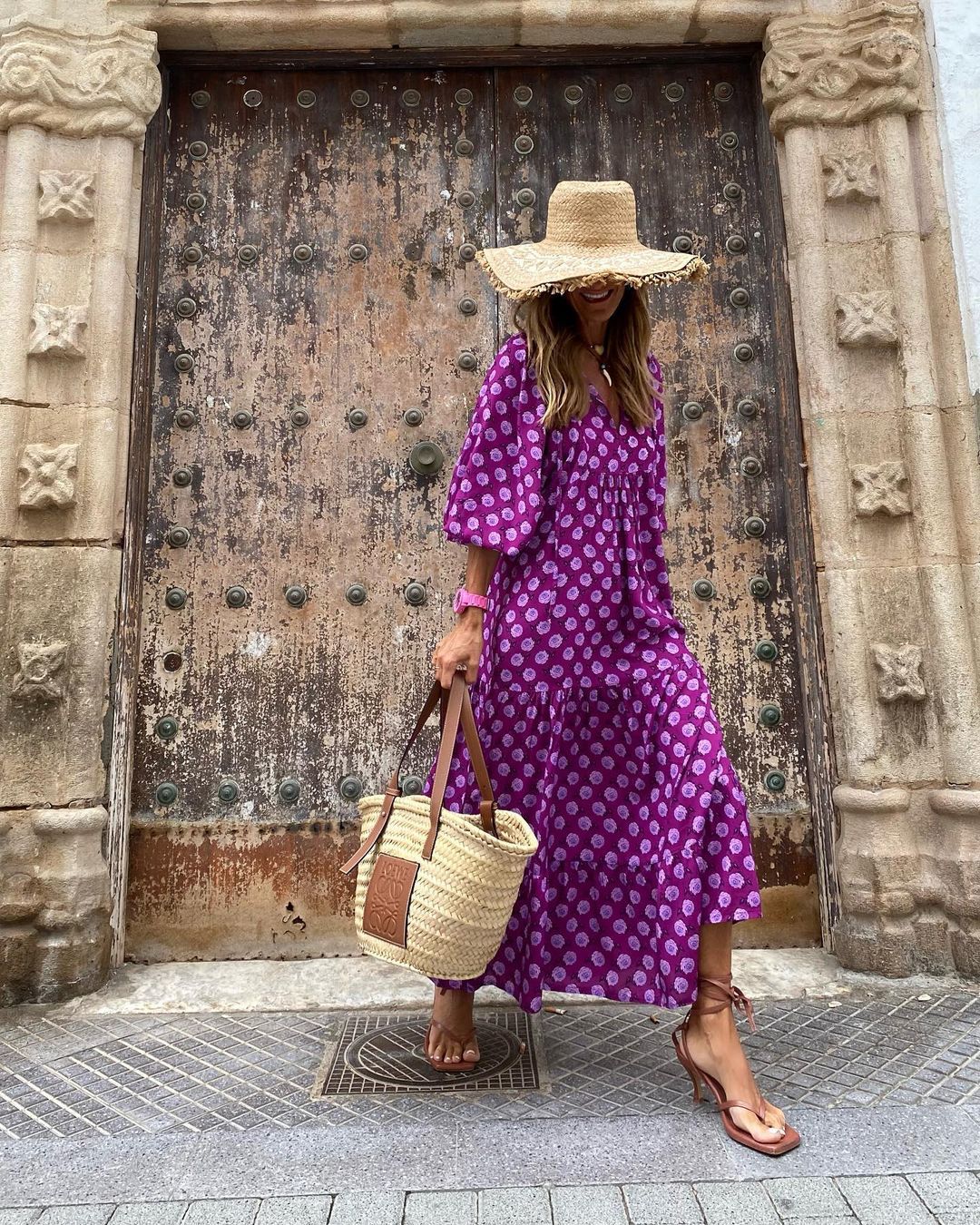Vestido largo bohemio con flores