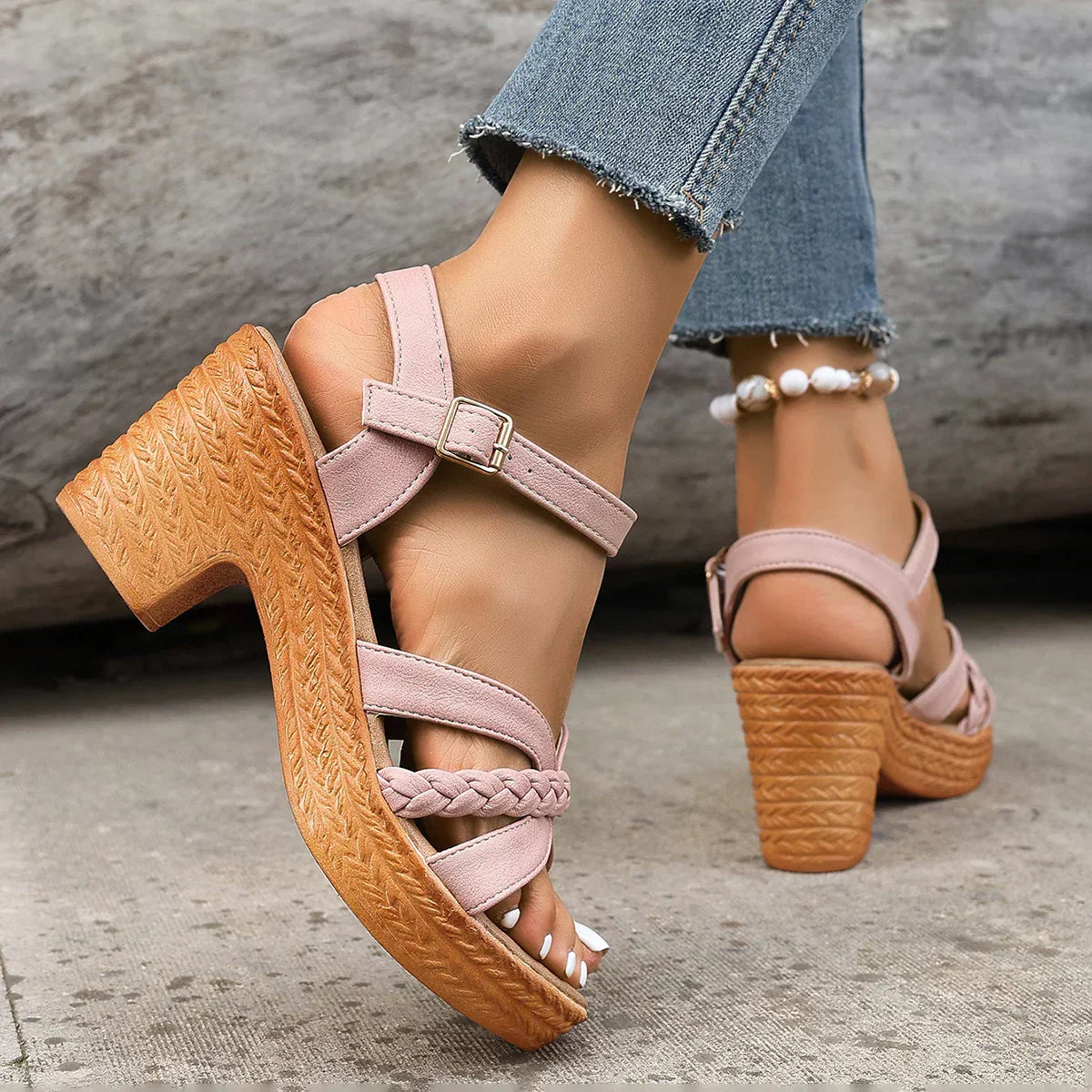 Sandalias clásicas de tacón medio Gianna™