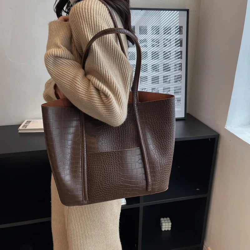 Betina™ - Bolso de hombro de piel de cocodrilo