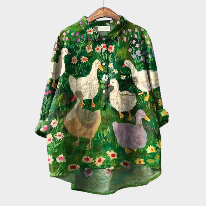 LUCIANA | Blusa Oversize con Gatos Estilizados y Comodidad Única para el Día a Día 