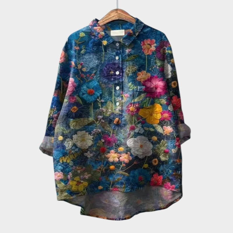 Savannah | Blusa floral extragrande con comodidad diaria y estilo radiante para cualquier ocasión 