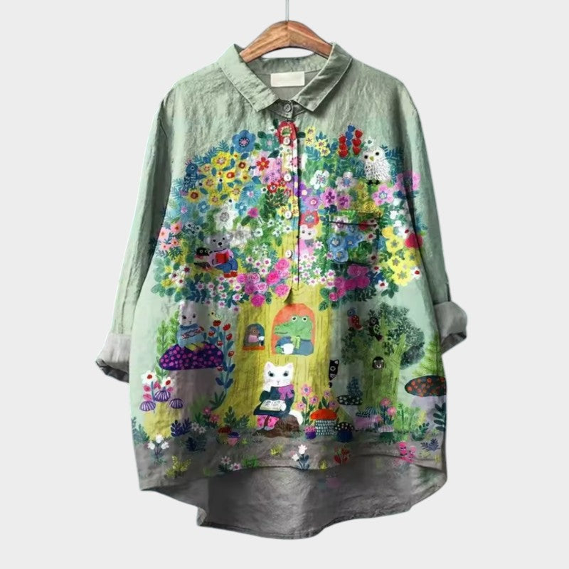 Chloe | Blusa floral extragrande con comodidad envolvente para días sin preocupaciones 