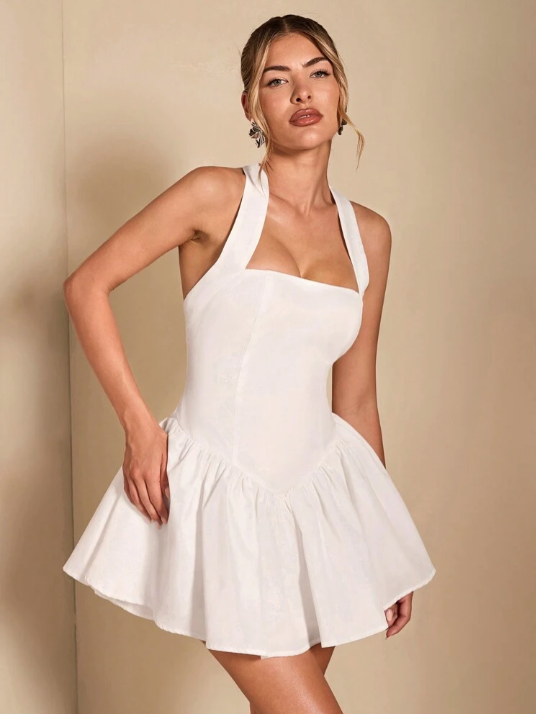 Georgia™ | Vestido mini con cuello halter