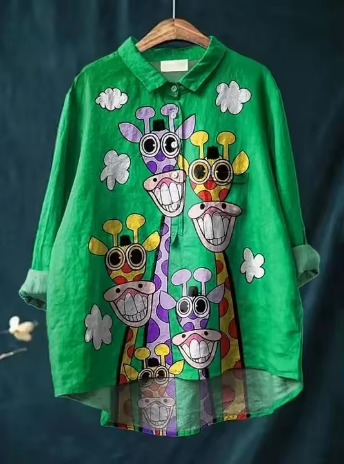 Jena | Camisa elegante con estampado de inspiración animal