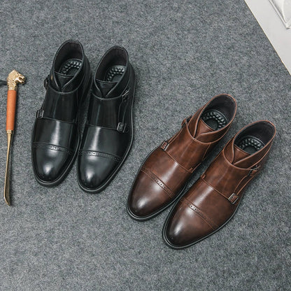 Darell | Botas de cuero con doble hebilla