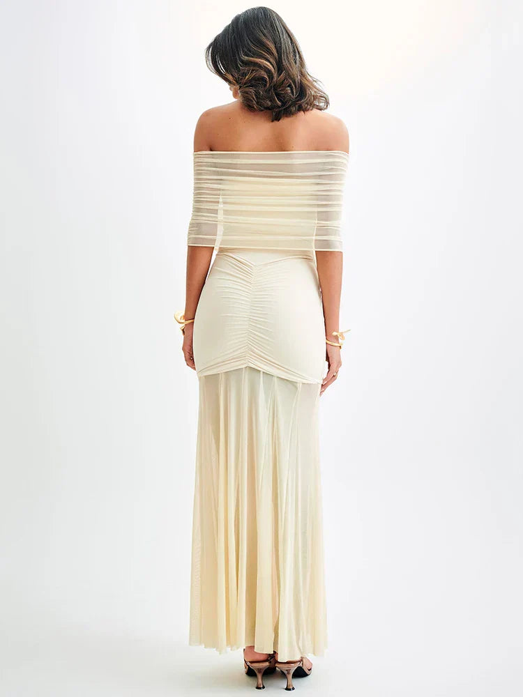 Celeste™ | Vestido largo con drapeado exuberante 