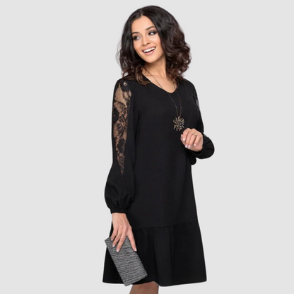 Lowqui | Vestido midi con mangas de encaje 