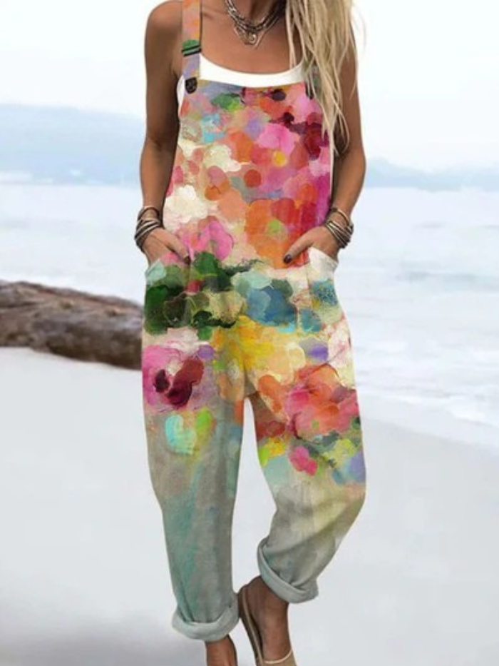 Arte floral vintage | Mono de pierna ancha 
