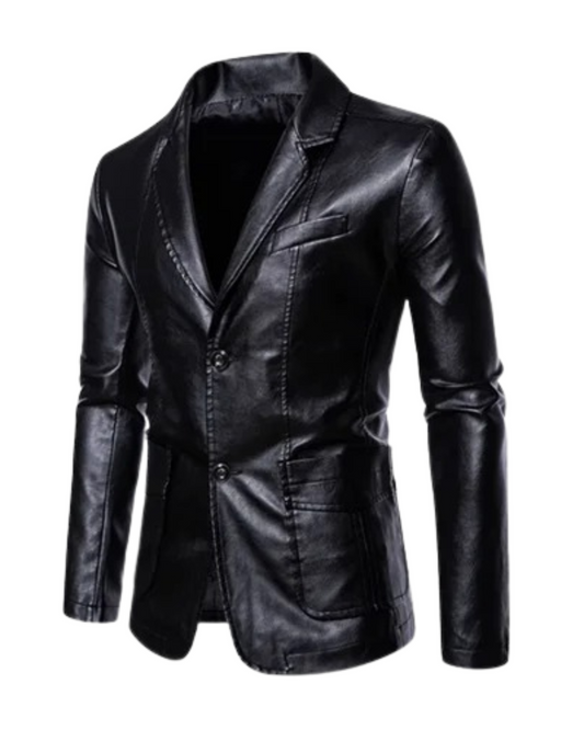 Chaqueta de cuero informal de negocios