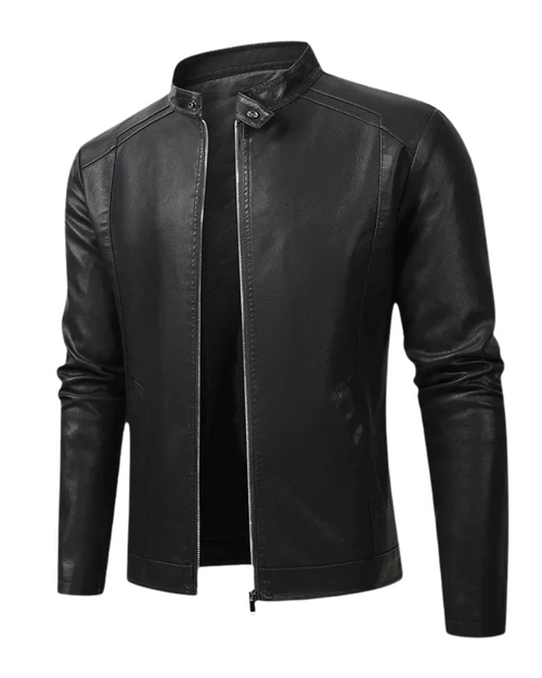 Chaqueta de cuero de motociclista Max para hombre