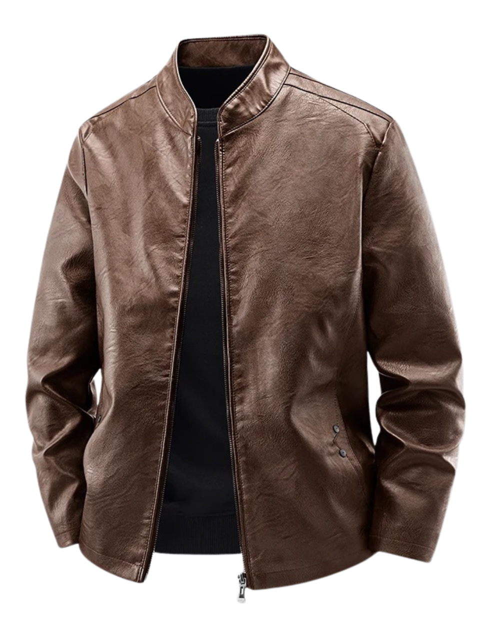 Chaqueta de motociclista de cuero Leo