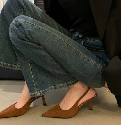Marlena™ | Tacones desnudos con talón descubierto y tacón delgado