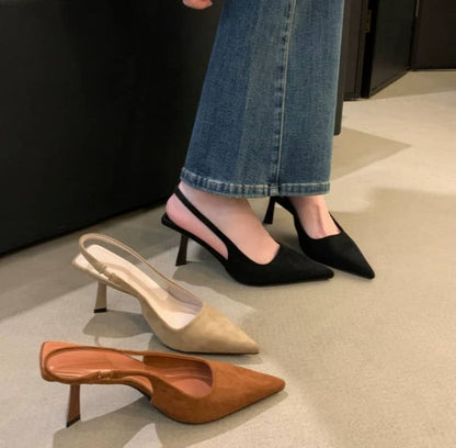 Marlena™ | Tacones desnudos con talón descubierto y tacón delgado