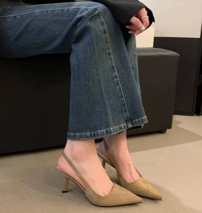 Marlena™ | Tacones desnudos con talón descubierto y tacón delgado