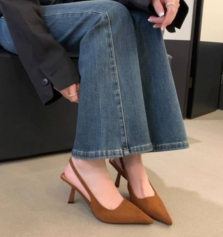 Marlena™ | Tacones desnudos con talón descubierto y tacón delgado