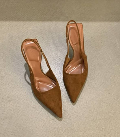 Marlena™ | Tacones desnudos con talón descubierto y tacón delgado