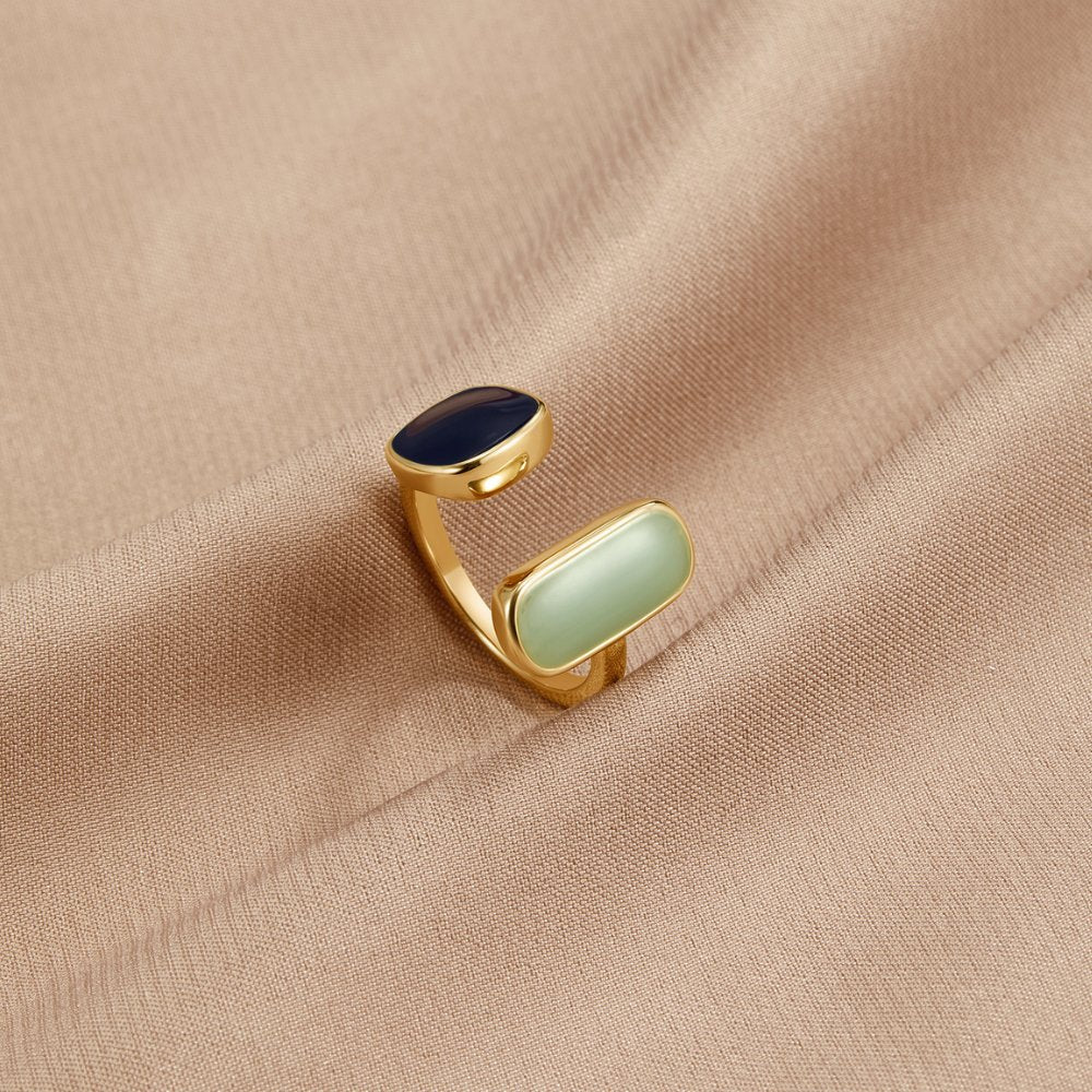 Anillo envolvente con aguamarina