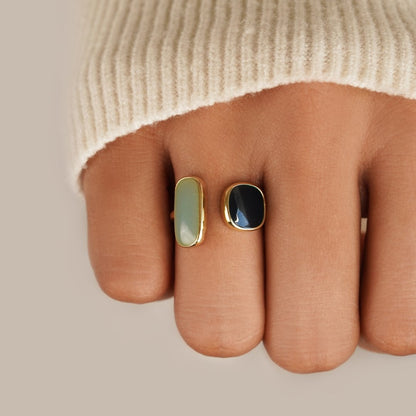 Anillo envolvente con aguamarina