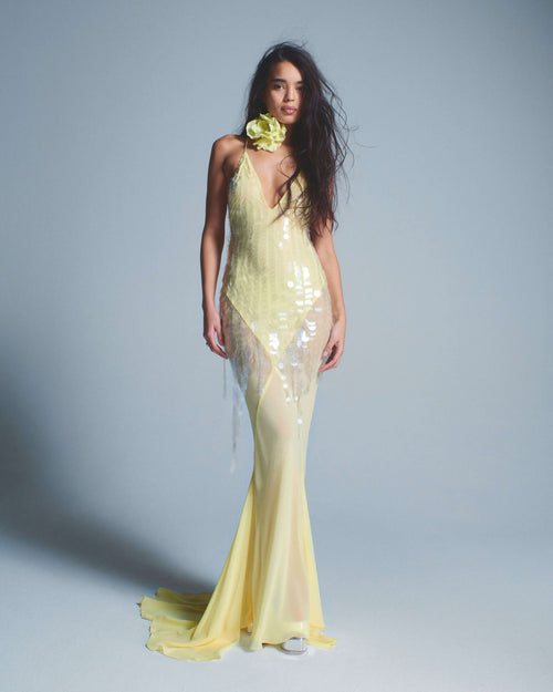 Nisari™ | Vestido con gargantilla floral