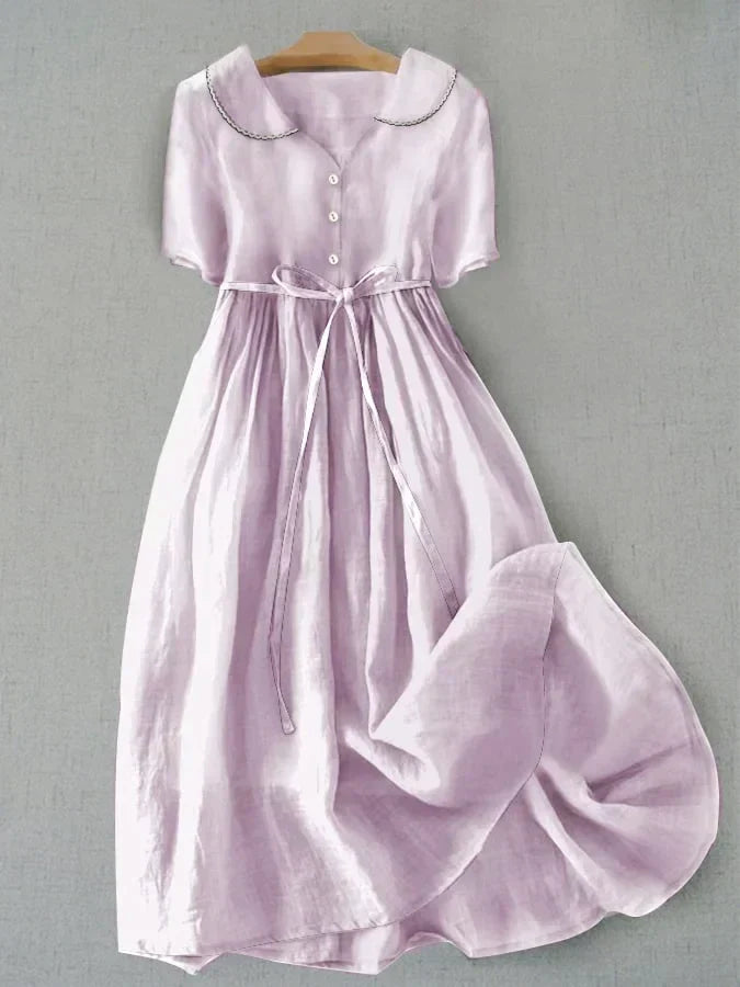 Hana - Vestido midi de lino y algodón