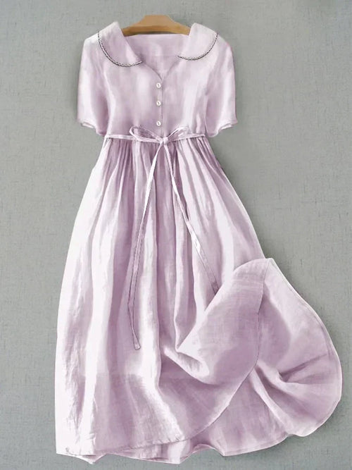 Hana - Vestido midi de lino y algodón