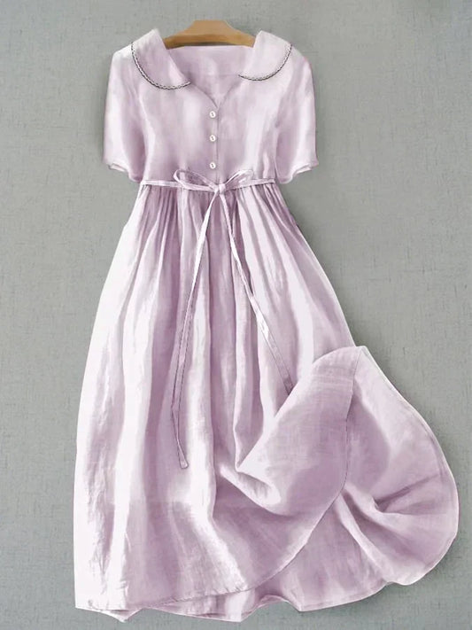 Hana - Vestido midi de lino y algodón