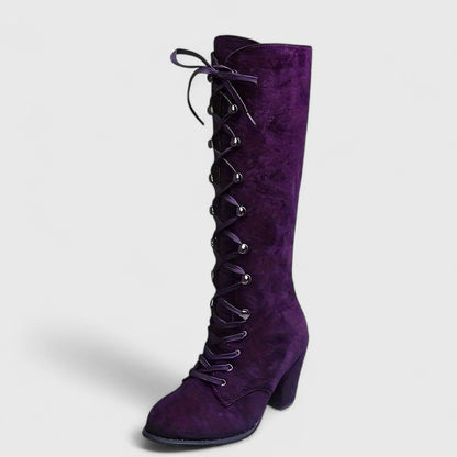 Mari | Botas altas de terciopelo elegante
