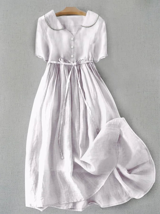 Hana - Vestido midi de lino y algodón