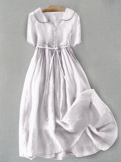 Hana - Vestido midi de lino y algodón