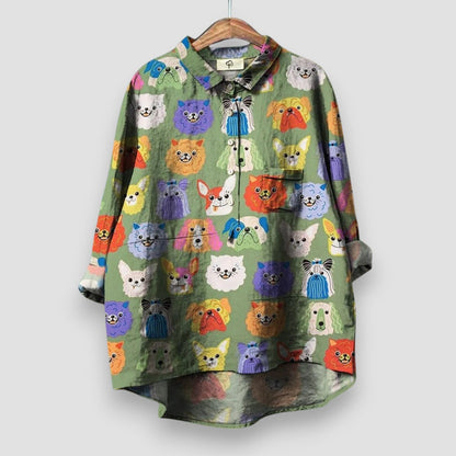 Rosa | Camisa elegante para mujer con estampado artístico