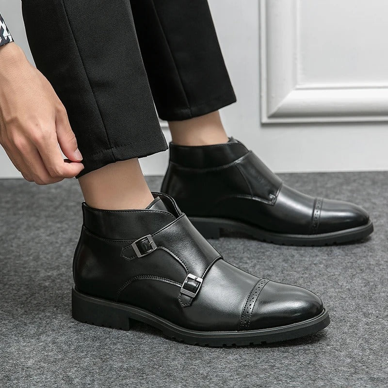 Darell | Botas de cuero con doble hebilla