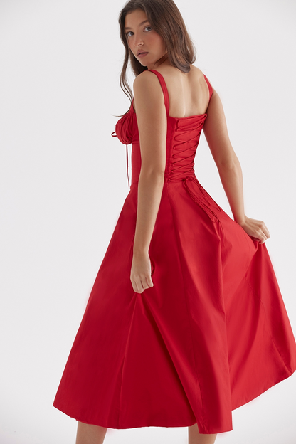 Vivienne™ | Vestido midi romántico con corsé