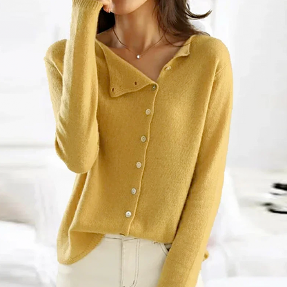 Elin™ - Top de punto relajado y acogedor con botones 