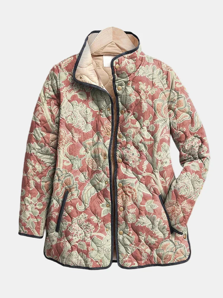 Naya | Chaqueta acolchada informal con estampado floral vintage