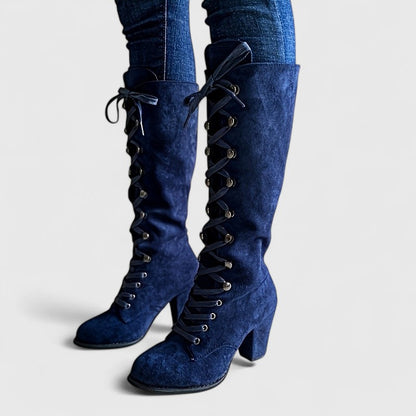 Mari | Botas altas de terciopelo elegante