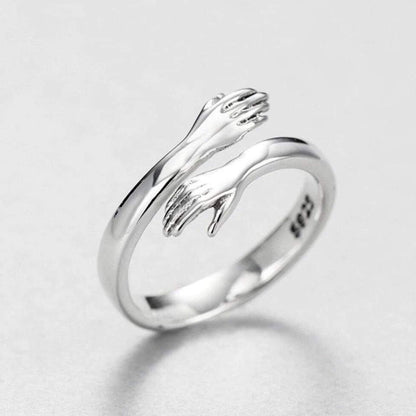 Anillo de abrazo ajustable en plata 